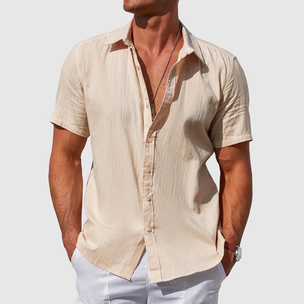 Florian Short-Sleeve Linen Button-Up Shirt