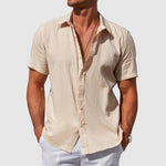 Florian Short-Sleeve Linen Button-Up Shirt