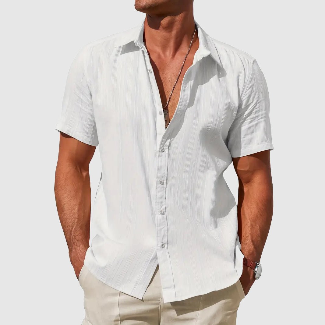 Florian Short-Sleeve Linen Button-Up Shirt