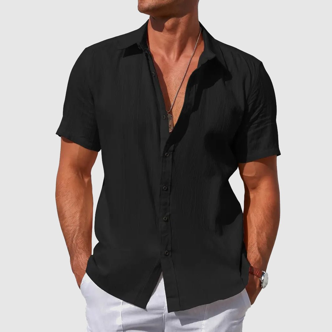 Florian Short-Sleeve Linen Button-Up Shirt