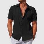 Florian Short-Sleeve Linen Button-Up Shirt
