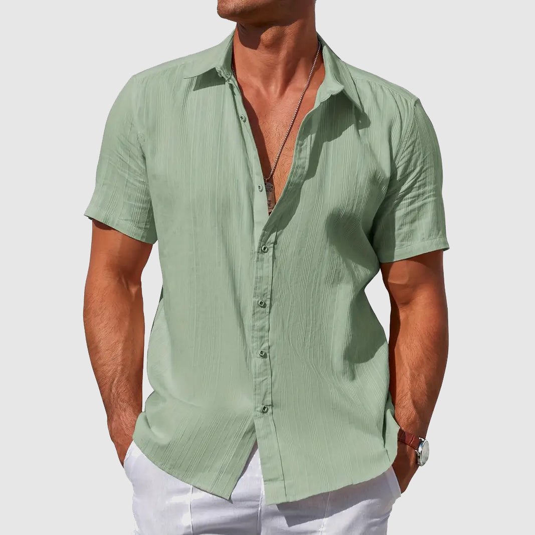 Florian Short-Sleeve Linen Button-Up Shirt