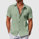 Florian Short-Sleeve Linen Button-Up Shirt