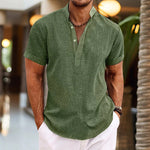 Stefan Linen-Look Henley Summer Shirt