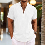 Stefan Linen-Look Henley Summer Shirt