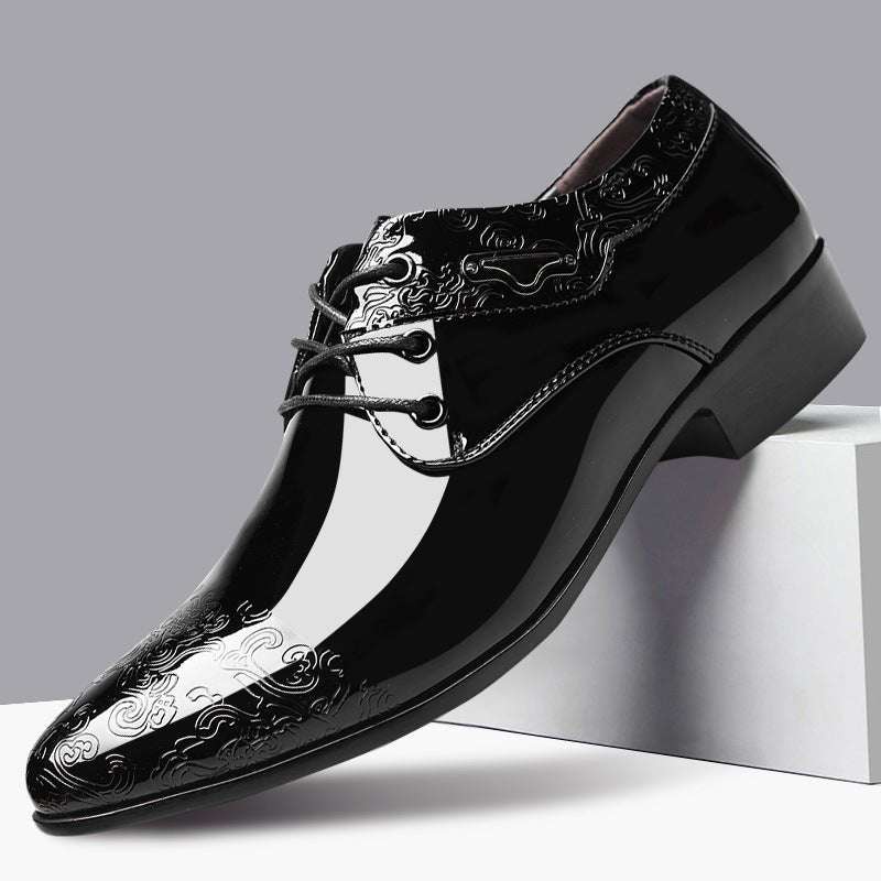 Julian Embossed Patent Leather Derby Shoes