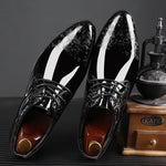 Julian Embossed Patent Leather Derby Shoes