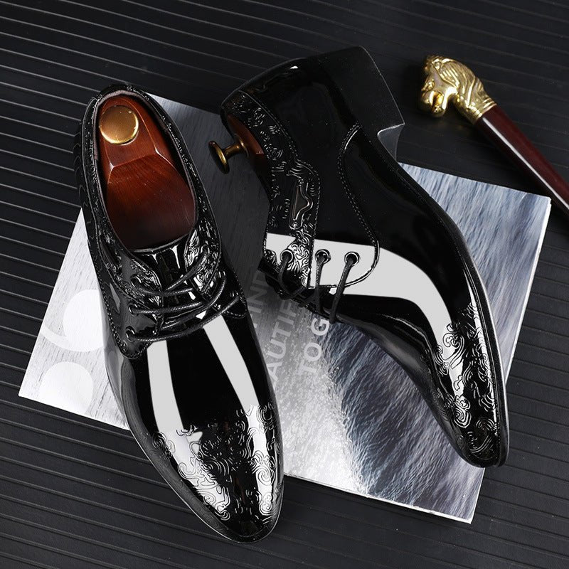 Julian Embossed Patent Leather Derby Shoes