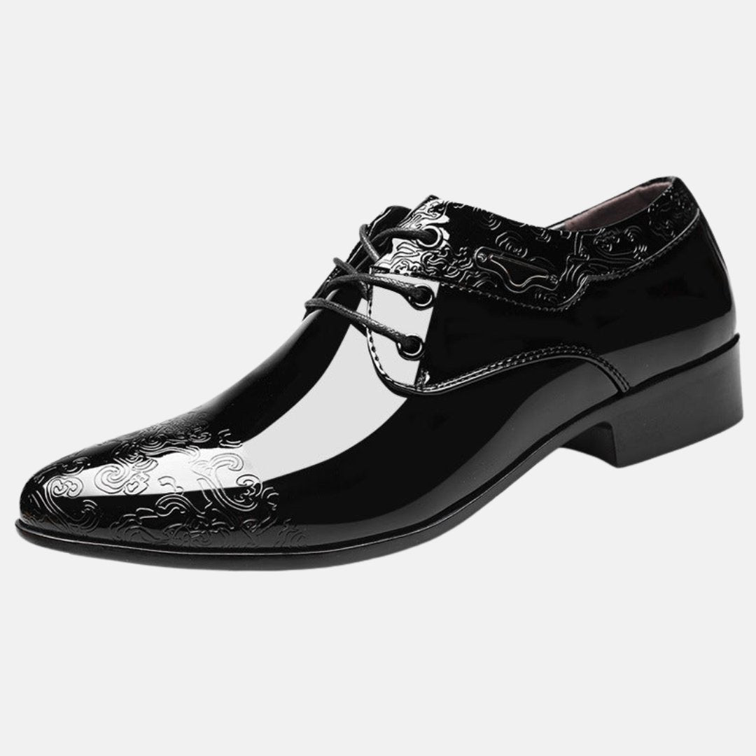 Julian Embossed Patent Leather Derby Shoes
