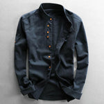 Dominik Wrinkle-Free Linen Stand Collar Shirt