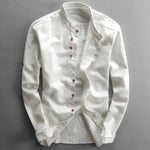 Dominik Wrinkle-Free Linen Stand Collar Shirt