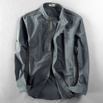 Dominik Wrinkle-Free Linen Stand Collar Shirt