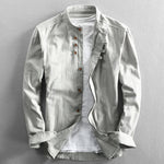 Dominik Wrinkle-Free Linen Stand Collar Shirt