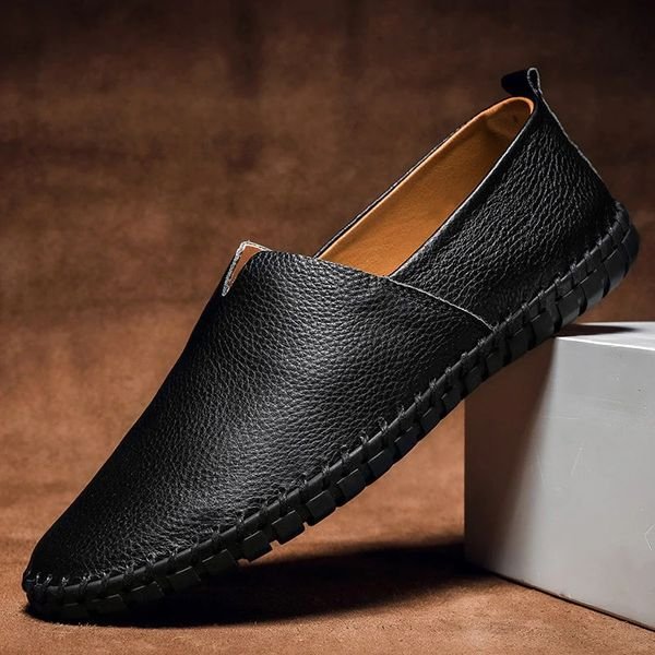 Julian Faux Leather Slip-On Loafer with Contrast Stitching