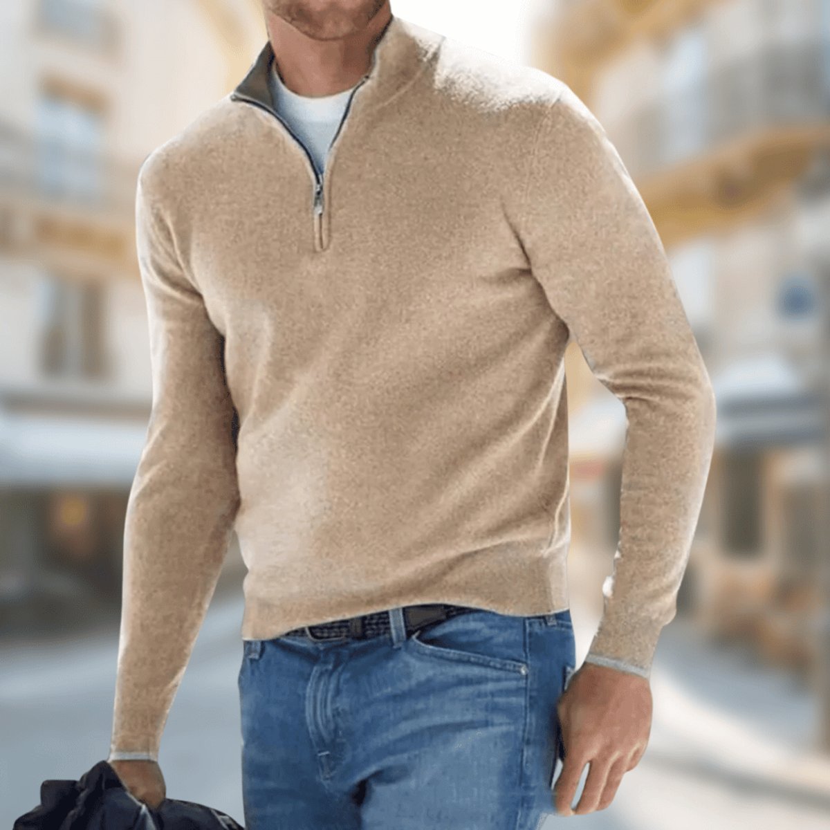 Felix Lightweight Quarter-Zip Knit Sweater