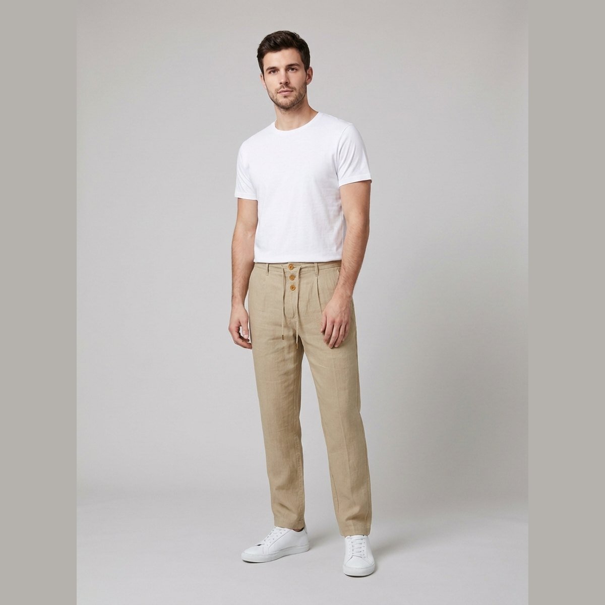 Felix Relaxed-Fit Linen Pants with Drawstring Waist