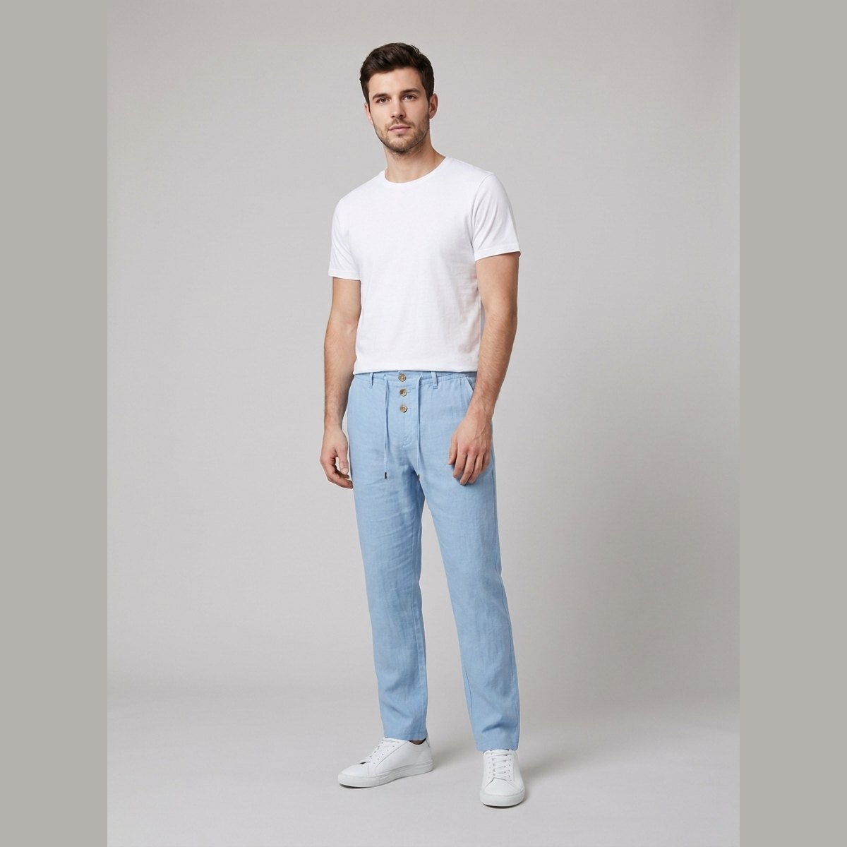 Felix Relaxed-Fit Linen Pants with Drawstring Waist