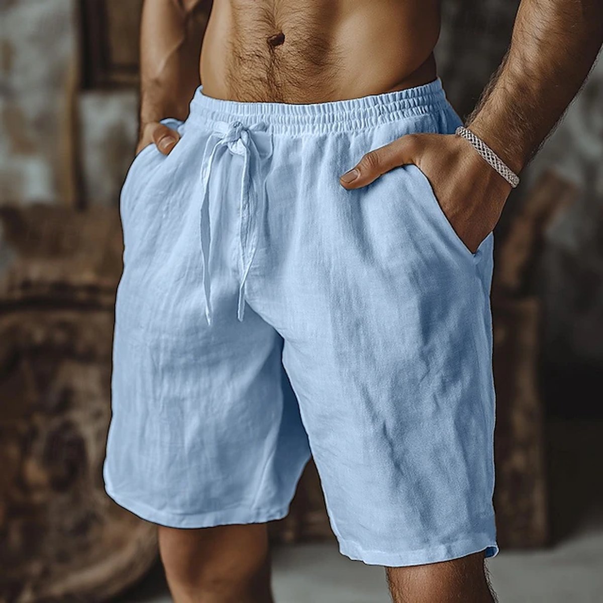 Florian Relaxed-Fit Linen Shorts with Elastic Waist