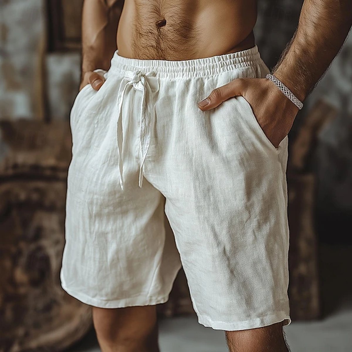 Florian Relaxed-Fit Linen Shorts with Elastic Waist