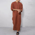 Moritz Linen Kaftan Tunic with Stand Collar
