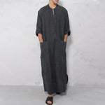 Moritz Linen Kaftan Tunic with Stand Collar