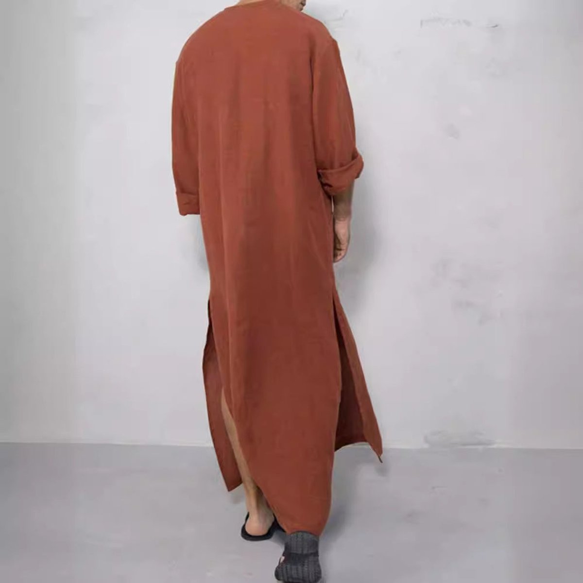 Moritz Linen Kaftan Tunic with Stand Collar
