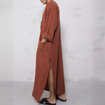 Moritz Linen Kaftan Tunic with Stand Collar