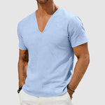 Sebastian Linen V-Neck Short Sleeve T-Shirt