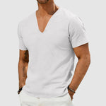 Sebastian Linen V-Neck Short Sleeve T-Shirt
