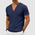 Sebastian Linen V-Neck Short Sleeve T-Shirt