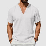 Sebastian Linen V-Neck Short Sleeve T-Shirt