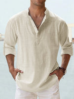 Simon Relaxed-Fit Linen Shirt with Stand Collar