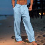 Florian Wide-Leg Linen Drawstring Pants