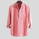 Sebastian Striped Linen Henley Shirt