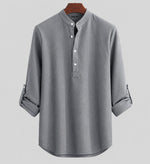 Sebastian Striped Linen Henley Shirt