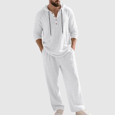 Felix Linen Henley Hoodie and Pants Set