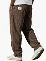 Moritz Straight-Leg Corduroy Pants with Elastic Waist