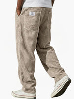 Moritz Straight-Leg Corduroy Pants with Elastic Waist