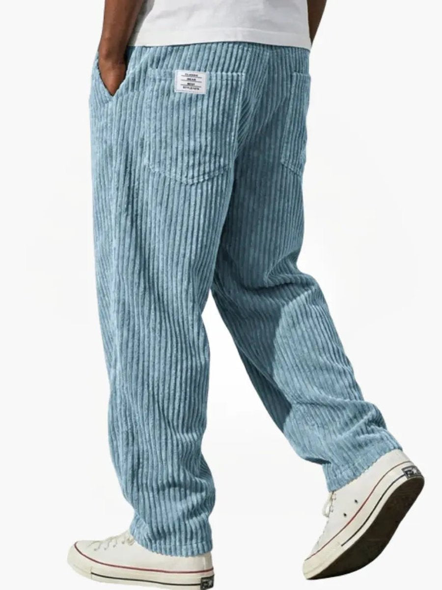 Moritz Straight-Leg Corduroy Pants with Elastic Waist