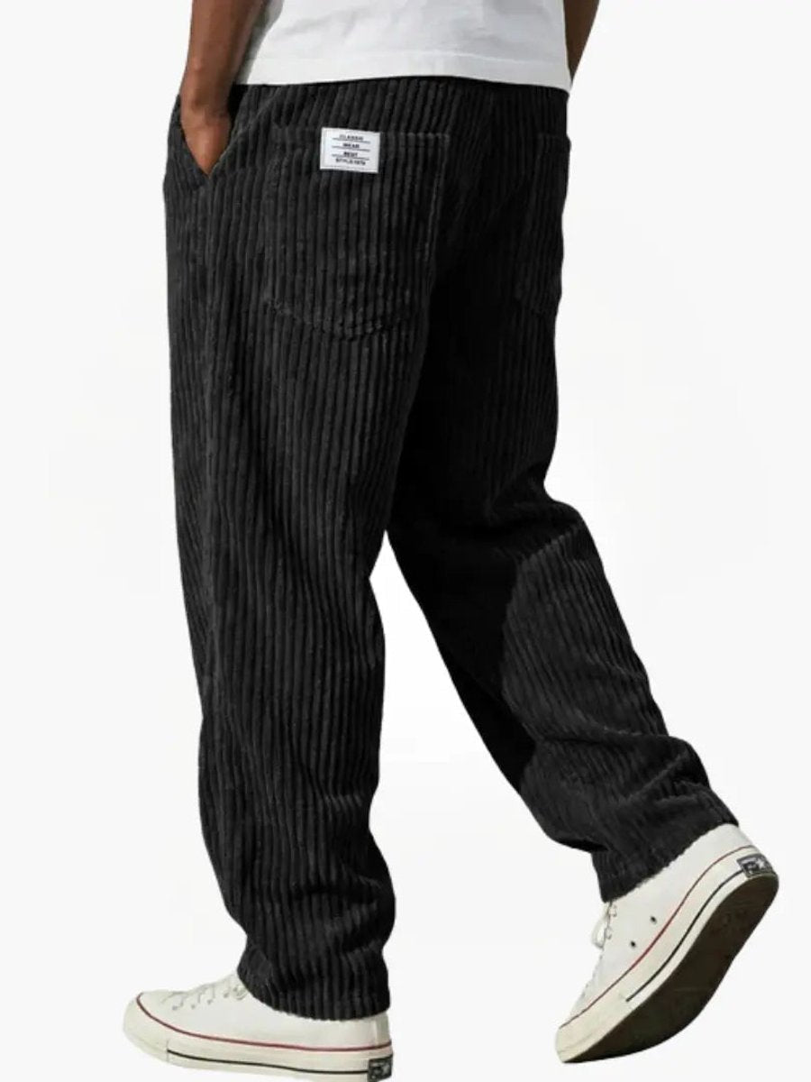 Moritz Straight-Leg Corduroy Pants with Elastic Waist