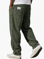 Moritz Straight-Leg Corduroy Pants with Elastic Waist