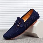 Florian Perforated Suede Slip-On Loafers