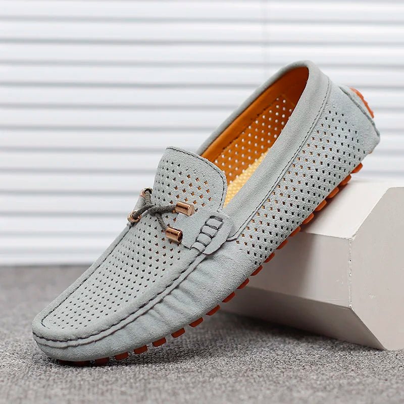 Florian Perforated Suede Slip-On Loafers