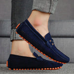 Florian Perforated Suede Slip-On Loafers