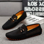Florian Perforated Suede Slip-On Loafers