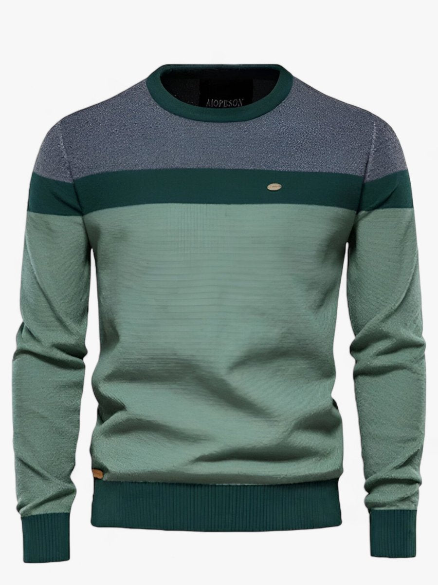 Tobias Colorblock Crewneck Cotton Sweater