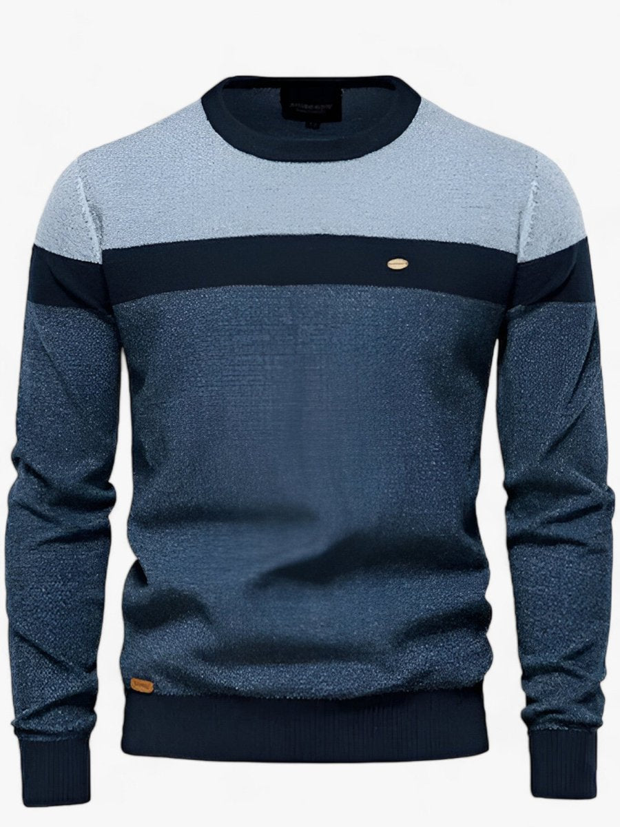 Tobias Colorblock Crewneck Cotton Sweater