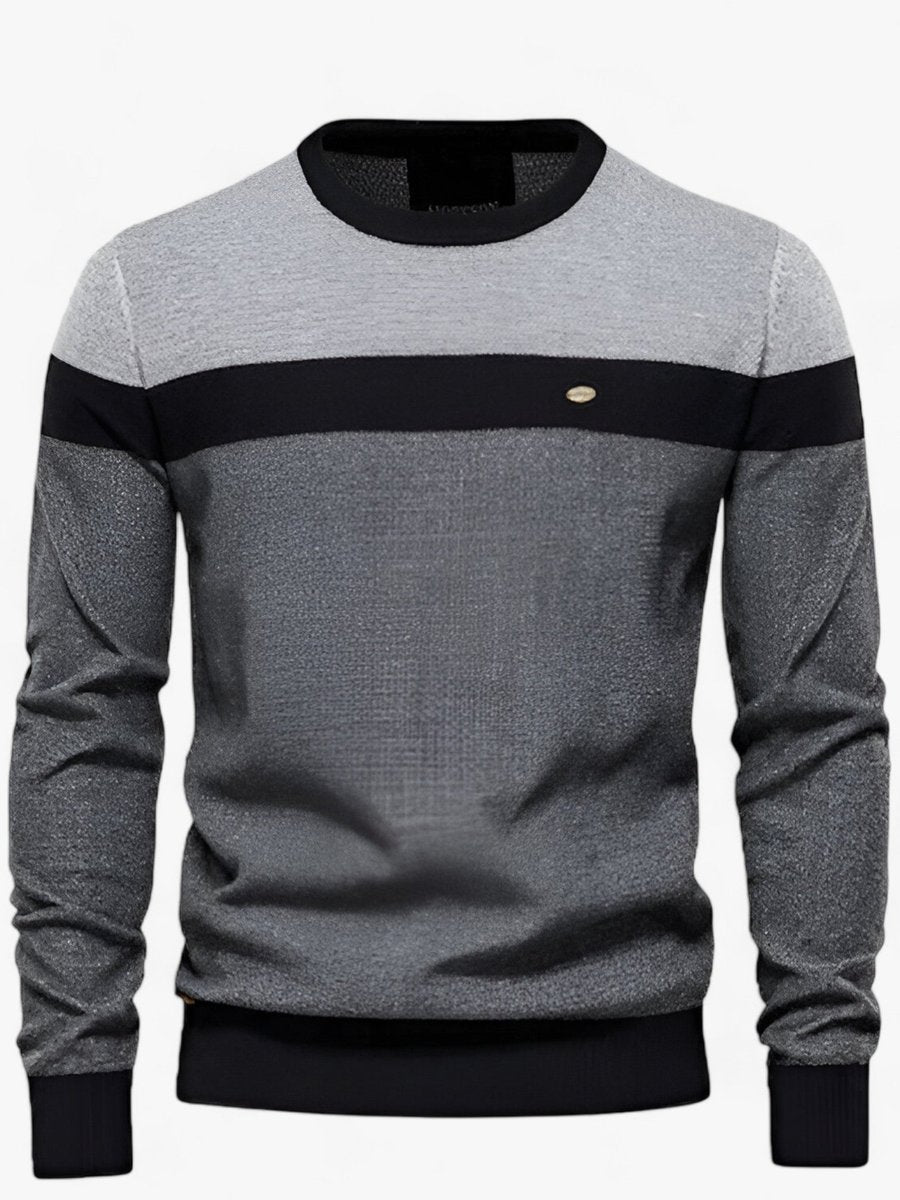 Tobias Colorblock Crewneck Cotton Sweater