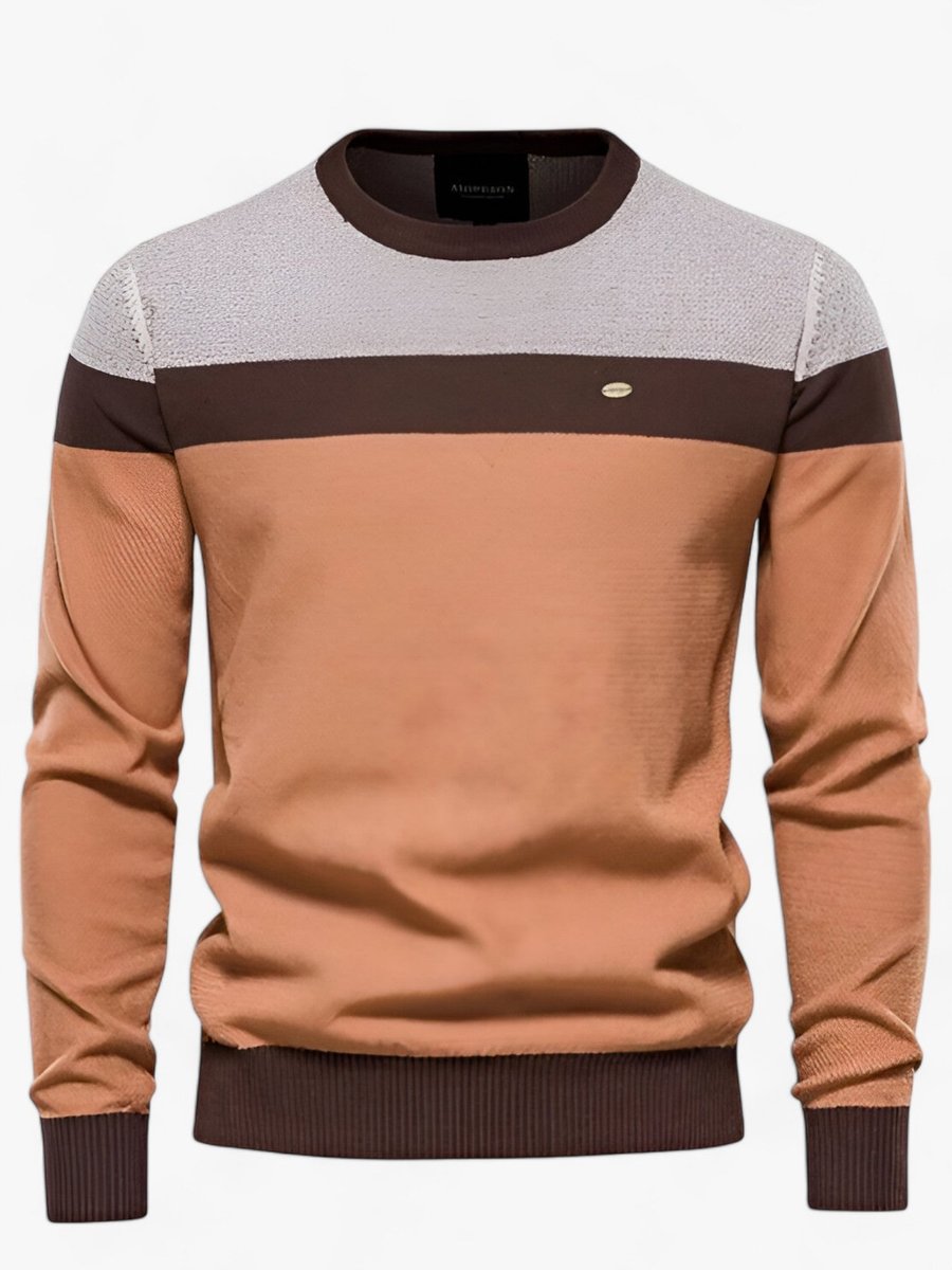 Tobias Colorblock Crewneck Cotton Sweater