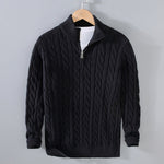 Simon Half-Zip Cable Knit Sweater Cotton Blend
